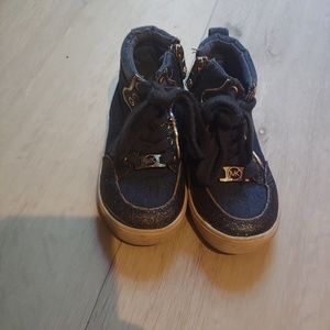Toddler size 7 Michael Kors high top denim shoes